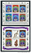 Barbudas 1978 (4)Souvenir Sheets +Stamps Sc 345-8 MNH Queen Elizabeth II Silver - £3.13 GBP