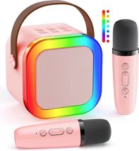 Mini Karaoke Machine for Kids, Bluetooth Speaker with 2 Wireless Mic Sin... - $21.76