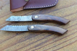 2 damascus 100% handmade beautiful folding knife From The Eagle Collection M0068 - £59.33 GBP