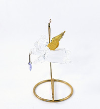 Roman Inc. Clear Angel Figurine Bless This Child Glass Metal Gold Wings ... - $9.95