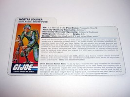 GI Joe Short-Fuse File Card Vintage Figure Stars &amp; Stripes Accessory Part 1997 - £2.95 GBP