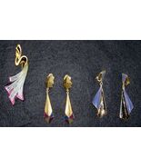 VINTAGE LOT OF 3 UNGARO PARIS MODERNIST BROOCH + DROP DANGLE CLIP-ON EAR... - $4,171.13 MXN