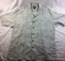 Tommy Bahama 100% Linen Short Sleeve Green Shirt L Palms - $19.78