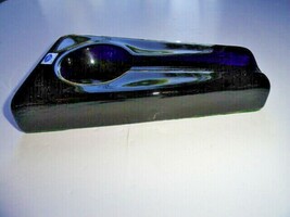 Comoy's  of London Heavy Blue Glass  Ashtray  Made in Italy  8 3/8 " L x 5 " image 6