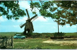 Old Sugar Mill Barbados West Indies w Old Car on Roadside Postcard - £7.74 GBP