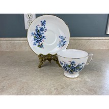 Vale Bone China Forget Me Not Floral Tea Cup And Saucer Set - £11.67 GBP