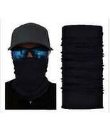 2 SOLID BLACK FACE MULTI FUNCTION SEAMLESS BANANA WRAP GAITER #50 ATV BI... - $12.34