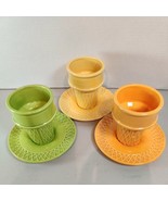 ~4&quot; H (3) Department 56 Colorful Ice Cream Cone Shaped Green Yellow Oran... - $23.76 CAD