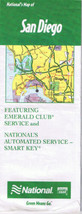 California Road Map San Diego National Car Emerald Club Service  - £3.05 GBP