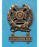 WWII, U.S. ARMY, EXPERT MARKSMANSHIP BADGE, STERLING, PINBACK, SUBMACHIN... - $20.00