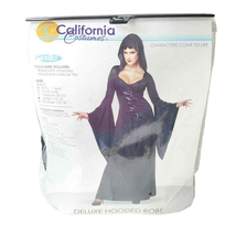 Hooded Witch Robe Halloween Costume Size L 10-12 Deluxe California Shoe Covers - £22.26 GBP