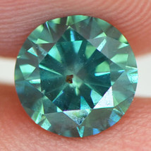 Round Shape Diamond Fancy Green Color SI1 Loose Certified Enhanced 1.01 Carat - £552.87 GBP