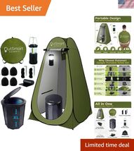 Multifunctional Outdoor Toilet Solution: Folding Toilet, Lantern &amp; Priva... - $143.43