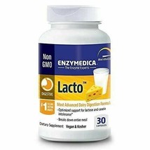 NEW Enzymedca Lacto Enzyme Digestive Relief Support Vegan Gluten Free 30 Capsule - $28.88