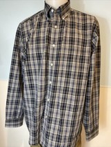 Daniel Cremieux Plaid 100% Cotton Men&#39;s Long Sleeve Button Down Shirt XL - $12.34