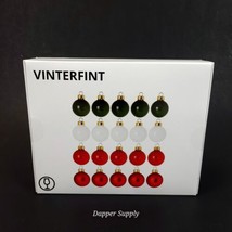 IKEA VINTERFINT 20 Christmas Ball Bauble Ornament Glass Mixed Colors 1.5&quot; - $13.85