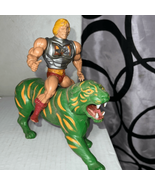 VTG 1981 HE-MAN &amp; BATTLE CAT Toy Figures Masters Of The Universe MOTU Ma... - £30.75 GBP
