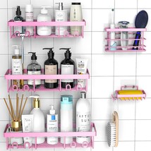 Moforoco Pink 5 Pack Shower Caddy Shelf Organizers Rack, No - £38.20 GBP