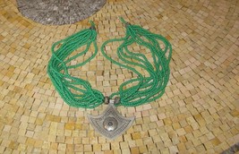 Green necklace - Green beads Necklace - Berber beads necklace - Vintage Necklace - £49.66 GBP
