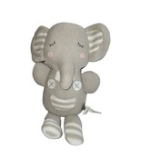 Living Textiles Knitted Theodore Elephant Gray White Plush Rattle Baby L... - $12.34 CAD