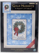 Dimensions Gold Nuggets Holiday Happiness Wreath Counted Cross Stitch Kit 8719 - £15.57 GBP