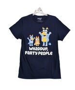 Bluey Whaddup Party People Graphic T-Shirt Men's M Short Sleeve Navy Cre... - €17,04 EUR