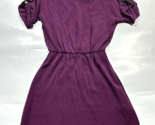 Alice &amp; Olivia Purple Silk Leather Trim Dress Size XS Blouson Lamb - $43.93