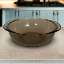 Vintage Amber Brown Glass Pyrex 1.5 L Round Casserole Dish No Lid  - $15.69