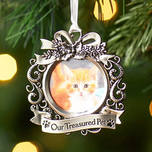 NEW Our Treasured Pet Photo Picture Frame Christmas Ornament metal for c... - $9.95