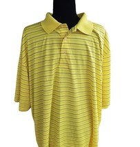 PGA TOUR Mens 2XL Yellow Striped Polo Shirt /Camisa Polo Hombre Golf Man... - $179.57 MXN