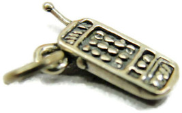 3D Cell Phone Old Style Retro Pendant Charm Patina Vtg Sterling Silver 925  - £15.47 GBP