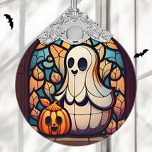 Christmas Ornament Stained Glass Ghost Holiday Decoration Unique Gift - $183.79 MXN