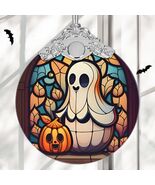 Christmas Ornament Stained Glass Ghost Holiday Decoration Unique Gift - $183.79 MXN