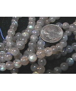 6mm Pale Grey Labradorite Gemstone Smooth Round Beads strand (60+/- beads) - $8.02