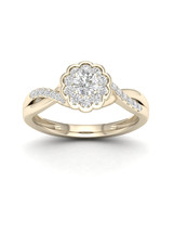10K Yellow Gold 1/3Ct TDW Diamond Twist Shank Engagement Ring - £295.07 GBP