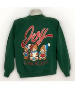 Vintage Ugly Christmas Sweater Sweatshirt Joy To The World Bears 90s USA... - £16.96 GBP