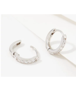 Diamonique x Courtney Khondabi 11mm Huggie Hoops Sterling Silver - $753.54 MXN