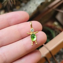 Vintage Green Birthstone Boy Crystal Charm Pendant - £24.16 GBP