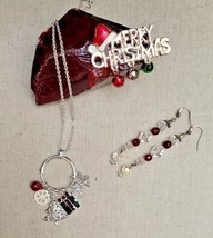 Merry Christmas in July Fashion Jewelry Lot Earrings Charm Necklace Bells Brooch - £11.45 GBP
