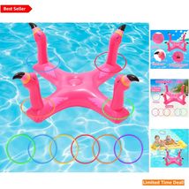 Durable 6-Piece Inflatable Pool Ring Toss Set - Perfect for Family Enter... - $27.67