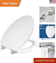 Durable Enameled Wood Toilet Seat – Brushed Nickel Hinges, Slow Close, E... - $60.00