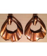 Antique Vintage 1970s Earrings - Metallic-Looking - 1.75 inch drop - $13.67 CAD