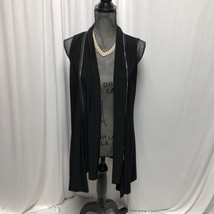 125 Apparel Size Medium Black Amy Zipper Open Front Sleeveless Vest NWT - £23.07 GBP