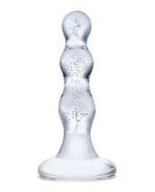 BUTT PLUG GLAS TRIPLE PLAY BEADED 4 INCH ANAL PLAY - £17.16 GBP