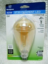 Westinghouse ST20 Filament Led 40 Watt Decorative Dimmable Amber Finish Bulb!!! - $18.95