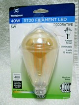 WESTINGHOUSE ST20 FILAMENT LED 40 Watt Decorative Dimmable Amber Finish ... - £15.12 GBP