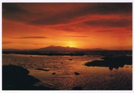 Postcard Sunset Over The Isle Of Arran From Troon Scotland UK - £3.11 GBP