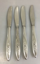 Oneida Community Morning Rose Silverplate Set of 4 Dinner Knives 9&quot; - $25.97