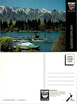 New Zealand Queenstown Bay Snow Mountains Passenger Boat Vintage Postcard - £7.49 GBP