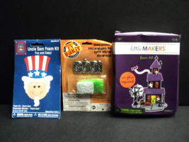 Lot of 3 Kids Craft Kits Halloween Haunted House, BOO Suncatcher, Uncle Sam - £13.67 GBP